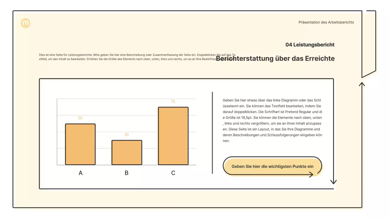 Punktformen mit Pfeilen in hellgelb Business-Präsentationsmappe