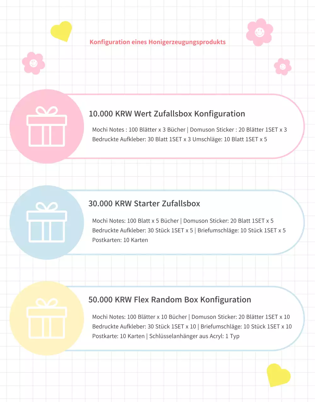 Stationery Store Random Box Event mit pastellfarbenem Hintergrund