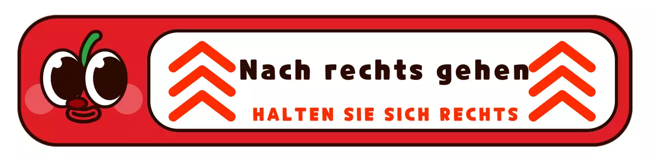 Niedliche rote und schwarze Apfel Zeichen Rahmen Stil Vorfahrt Anweisungen