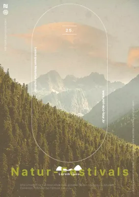 Eine wunderschöne grün-orangefarbene Naturfest-Anzeige