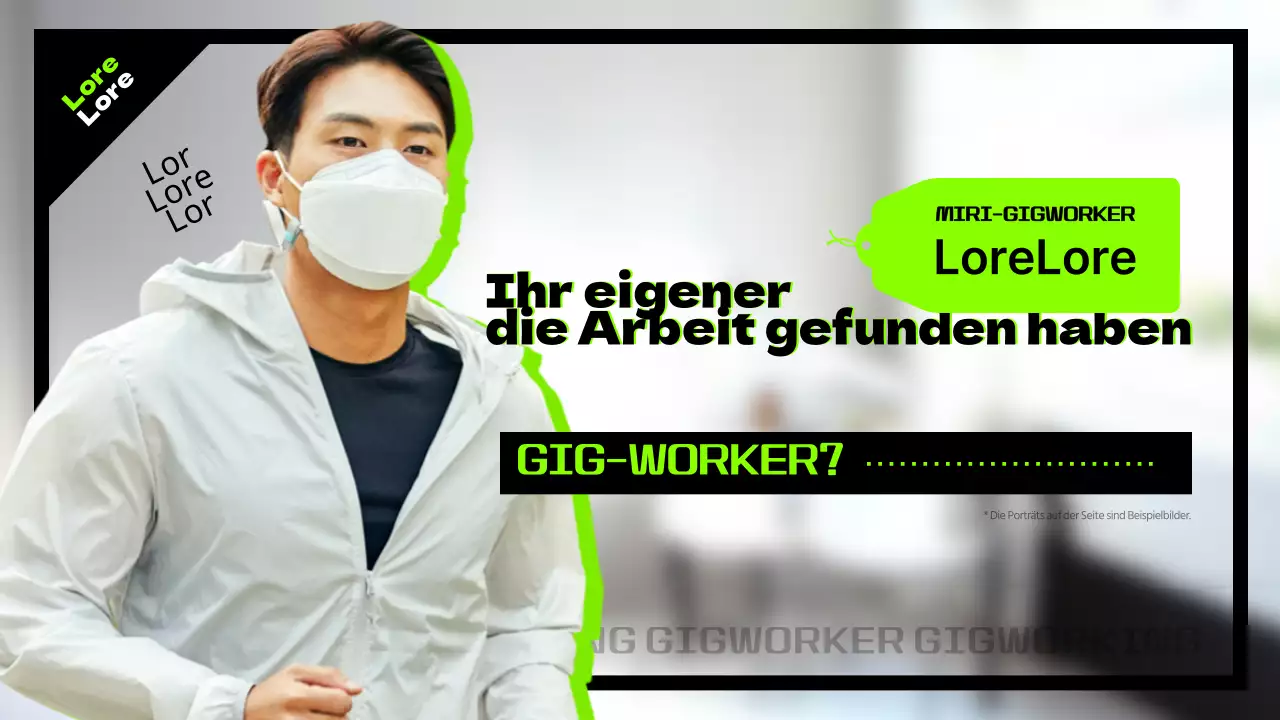 Interview mit einem Gigworker in Magenta und Schwarz
