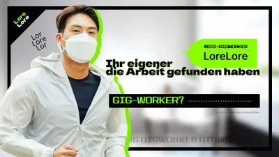Interview mit einem Gigworker in Magenta und Schwarz