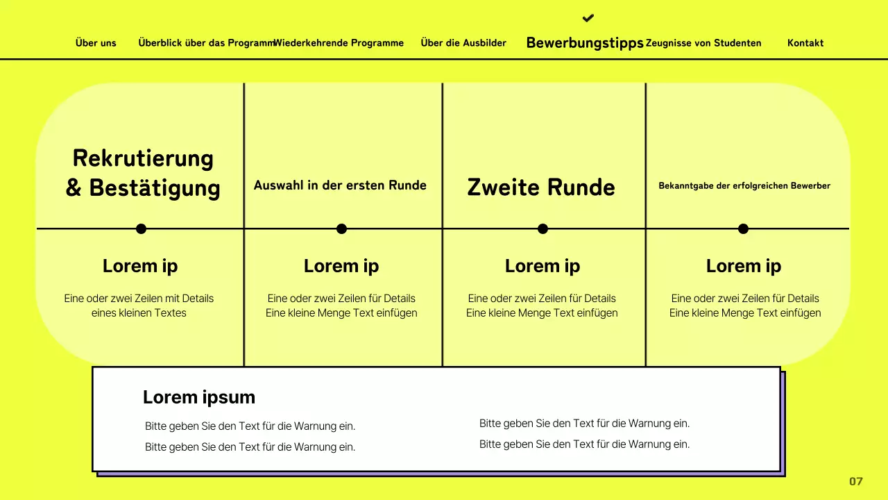 Werbung für die Filmhochschule mit einem künstlerischen Konzept auf gelbem Hintergrund