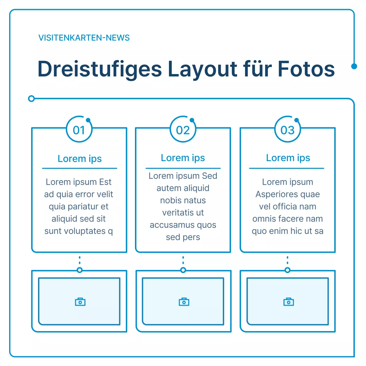 Ein Leitfaden für Unternehmensnewsletter in weißer und blauer Geometrie