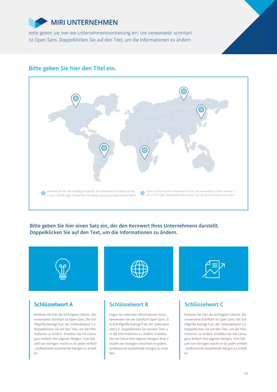 Berichtsdeckblatt oder Formular mit Blausteinformen