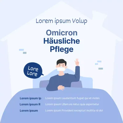 Blaue einfache Illustration mit Informationen über die Krankheit