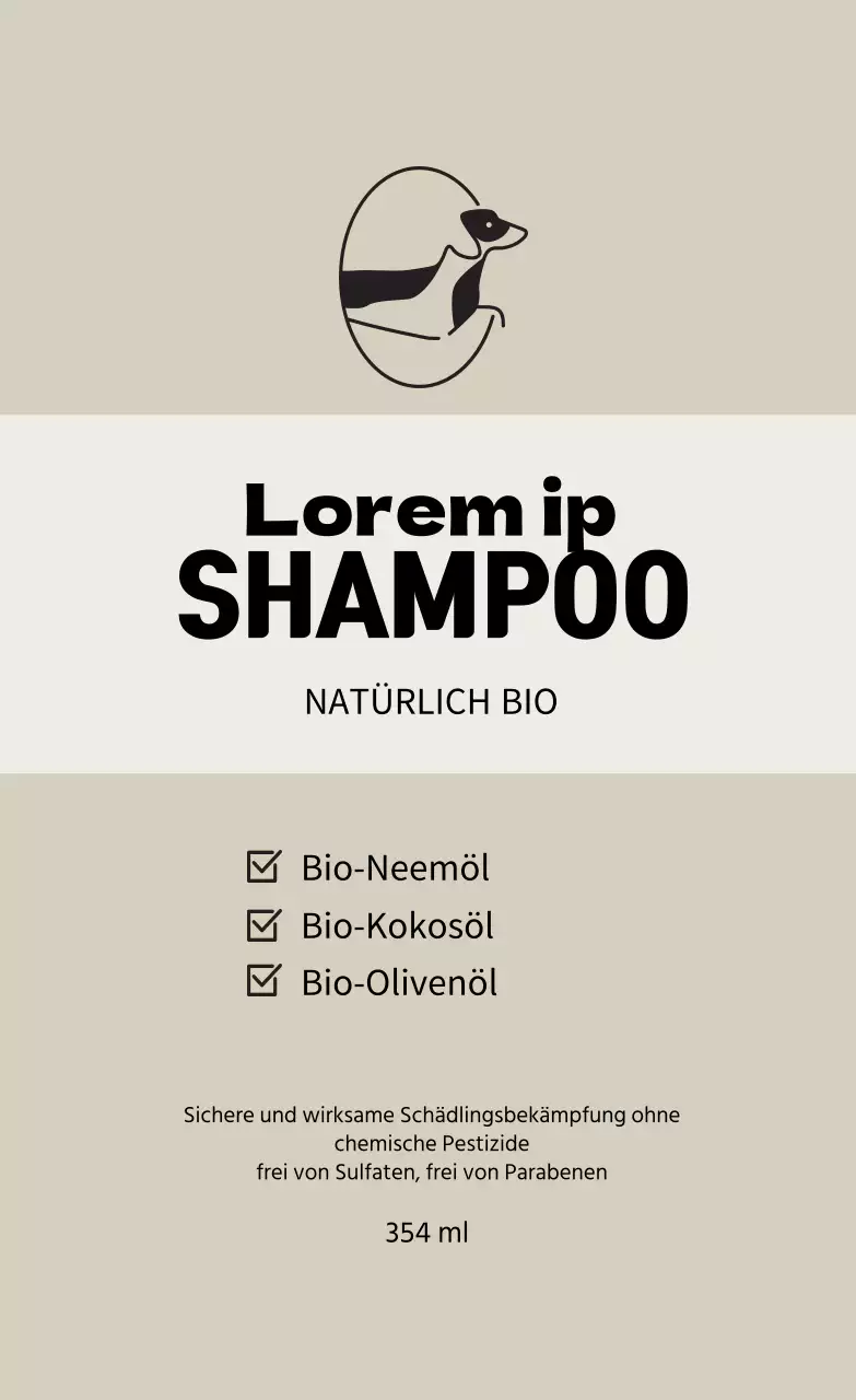 Beigefarbenes Logo, sauberes Etikett für Haustiere