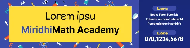 Illustrationsmuster eines blauen Fensters, das für eine Mathe-Schule wirbt