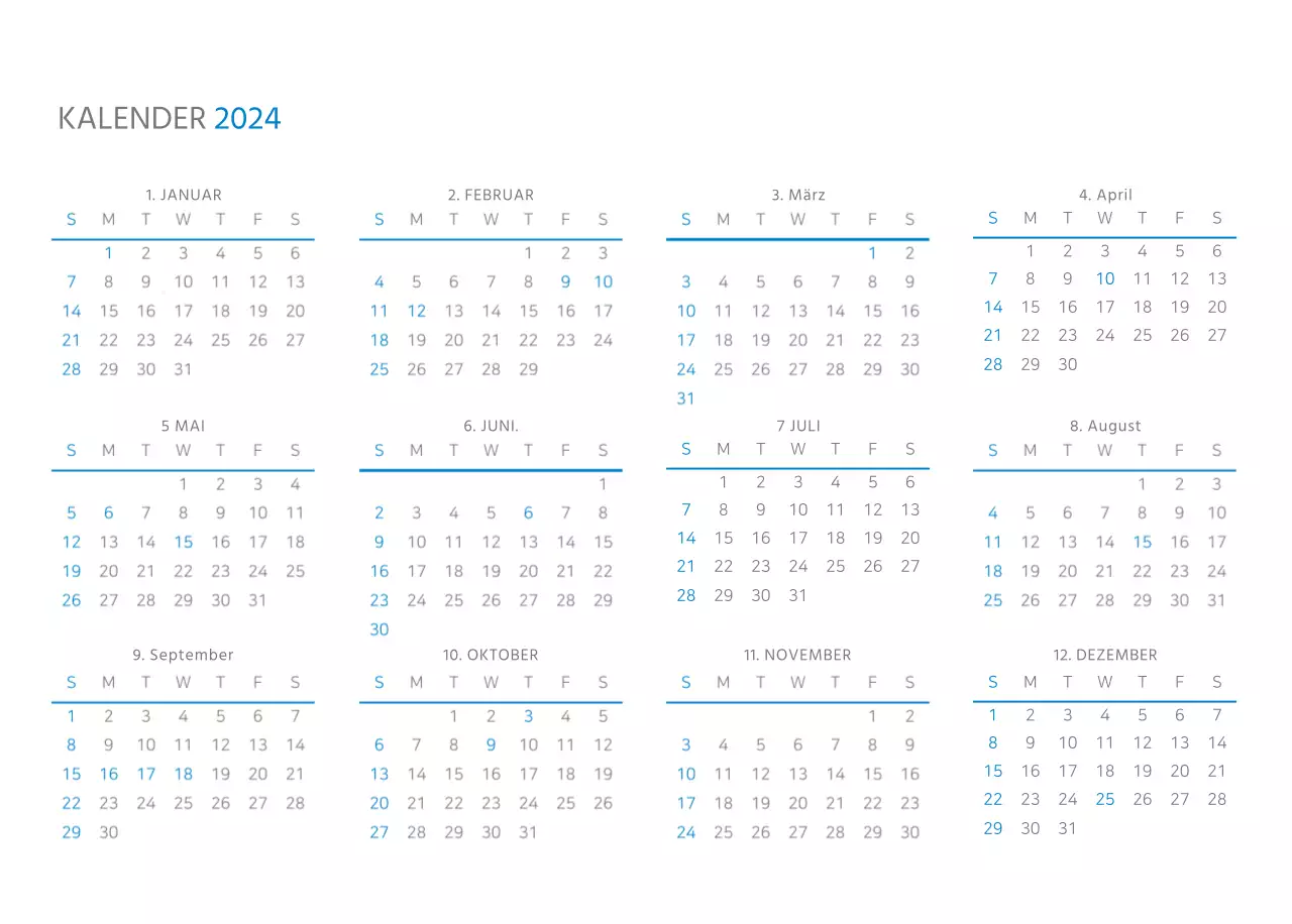 Weißer und einfacher Tischkalender für Unternehmen