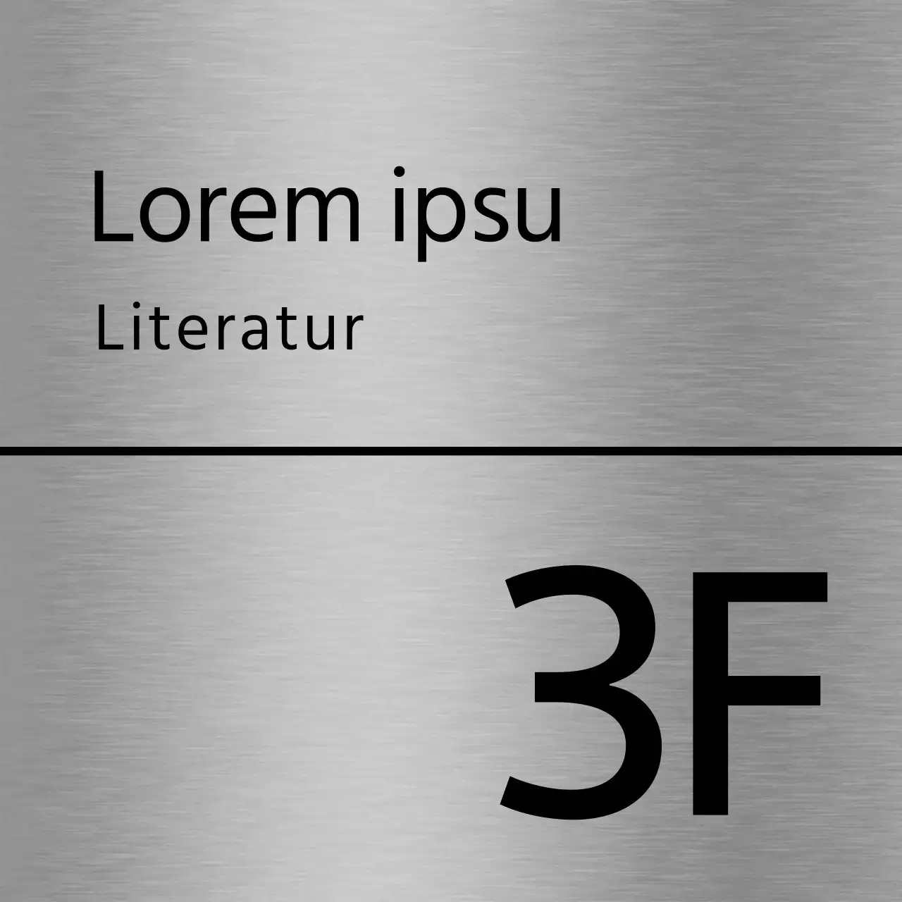 Einfache Platzhalterbeschilderung mit schwarzem Text und Linien für den Namen der Schule.