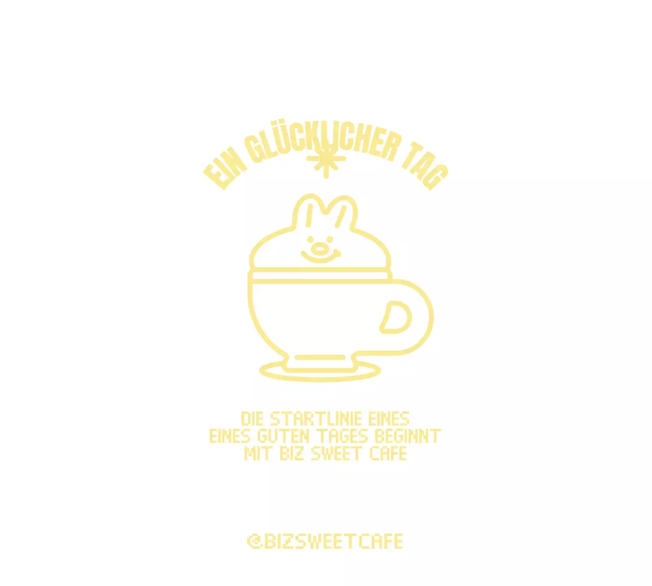 Schlagsahne im Stil einer Hasenfigur in einem süßen gelben Becher für Cafegoods