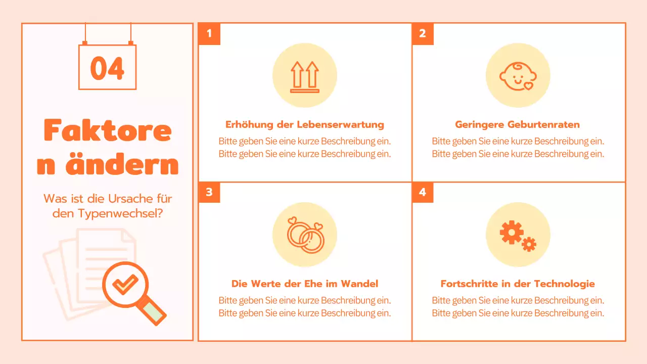 Familienkulturprogramm mit niedlichen orangefarbenen Illustrationen