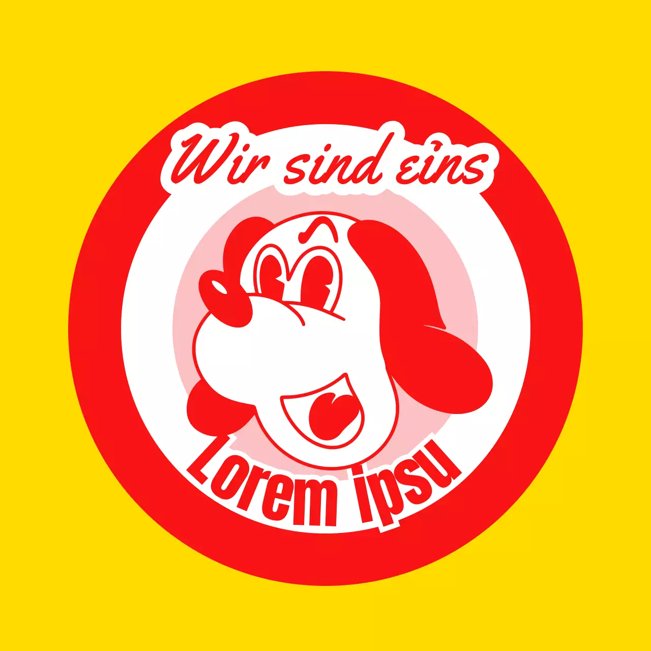 Schulgruppen-T-Shirt mit Welpen-Illustration in Gelb