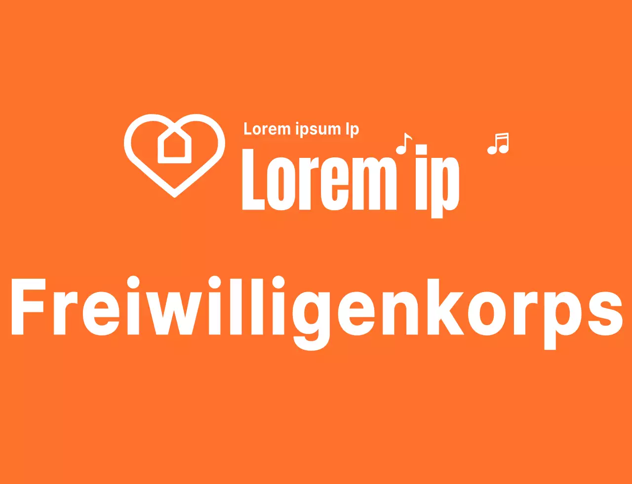 Rhythmischer Textlogostil in Orange und Weiß Freiwilligenorganisation