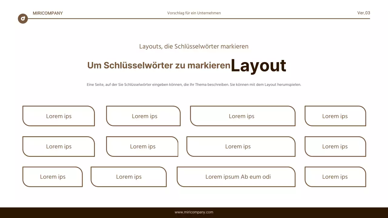 Einfacher Bericht mit brauner und weißer Textmarkierung