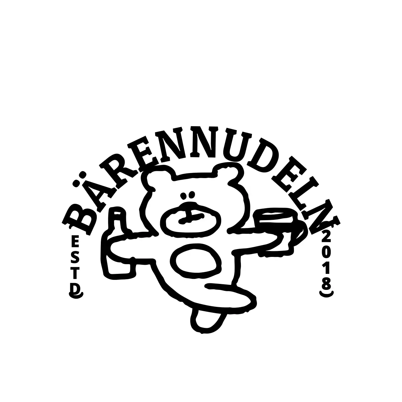 Für Pub-Informationen und Service im Emblem-Logo-Stil mit einer niedlichen Bären-Illustration
