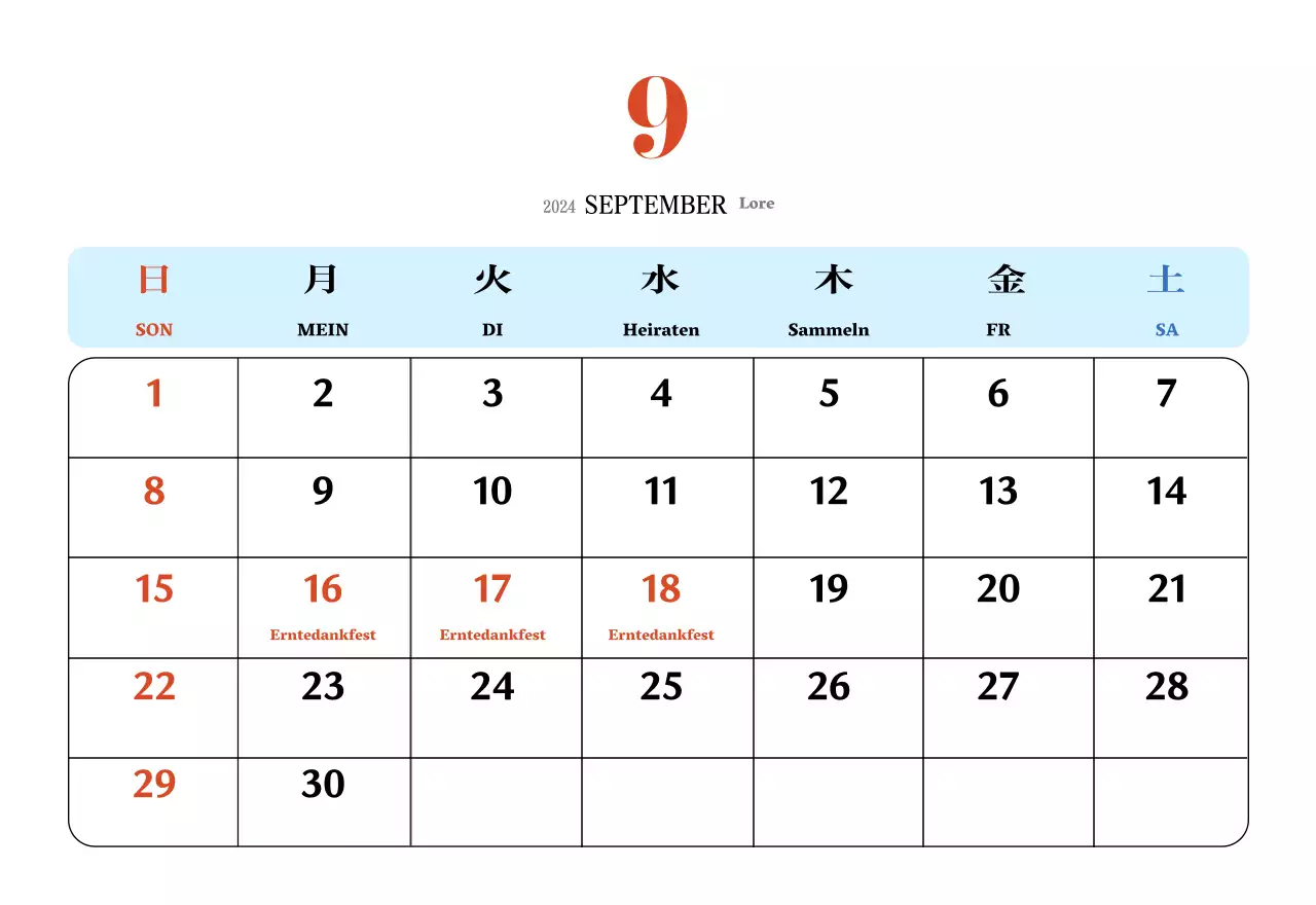 Retro-Konzept Nostalgie-Kalender in rot und blau