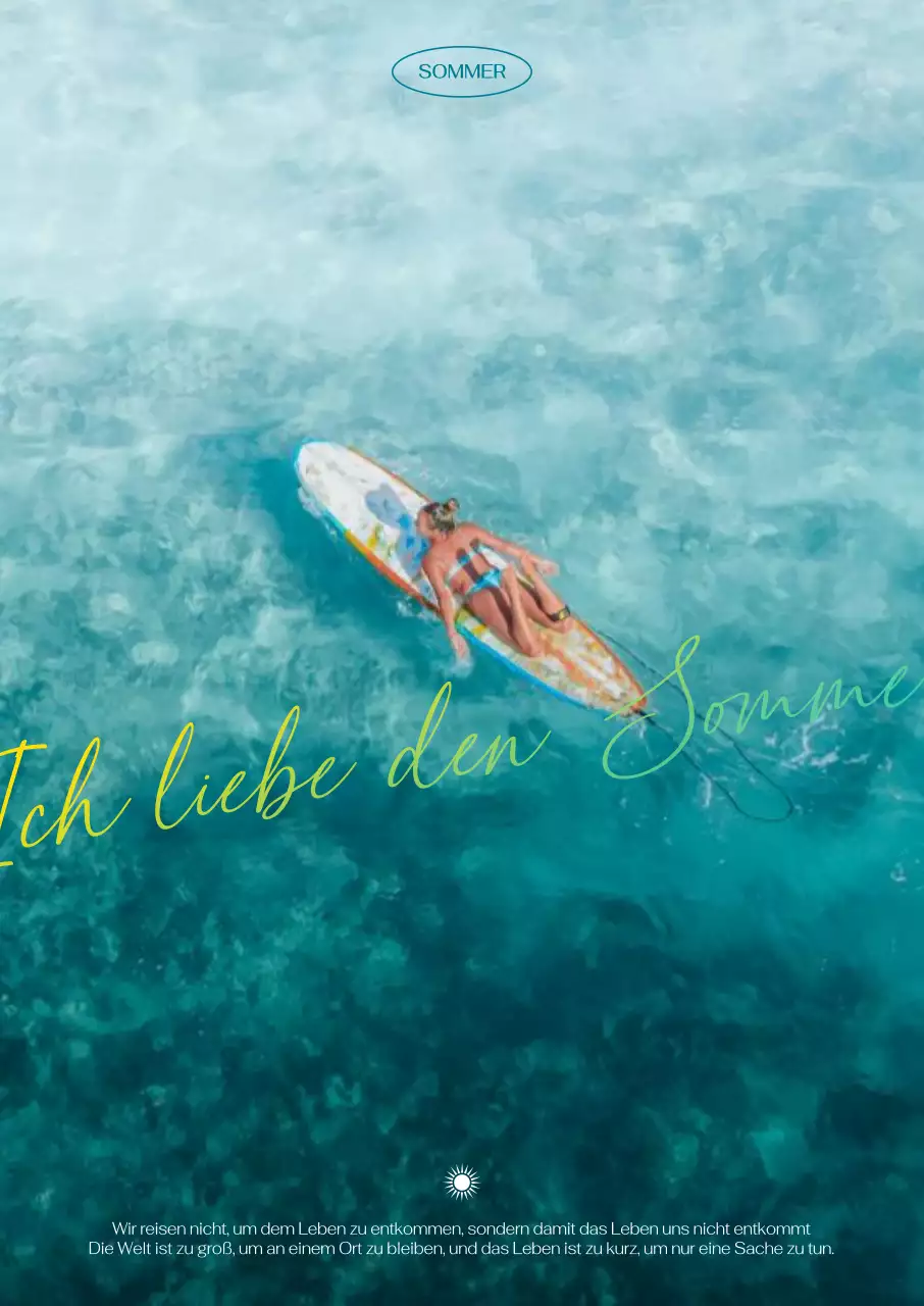 Kühle, klare Ozean-Kulissen und Surfer-Interieurs aus der Vogelperspektive