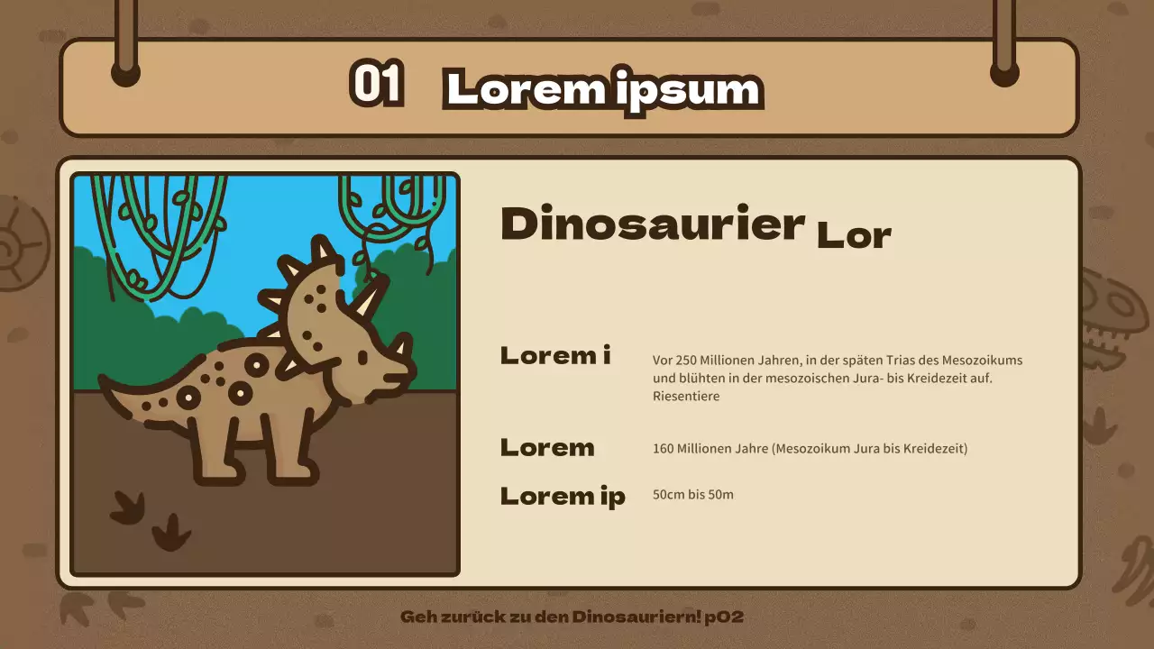 Brown Exploration Team Konzept Cute Dinosaurier Illustration Wissenschaft Zeit