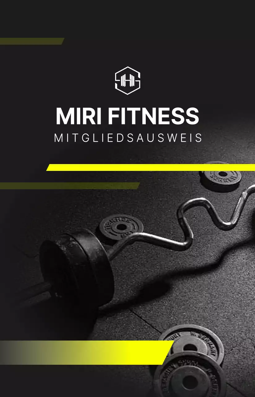 Einfache, knackige Fitness-Mitgliedskarte in Schwarz und Gelb