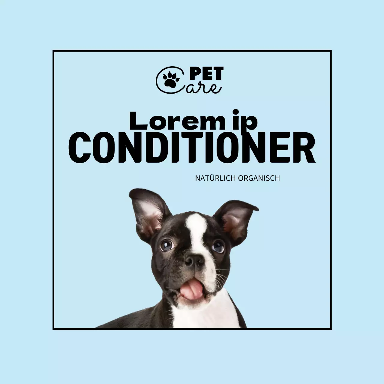 hellblaues Logo-Foto einfaches Haustier-Etikett