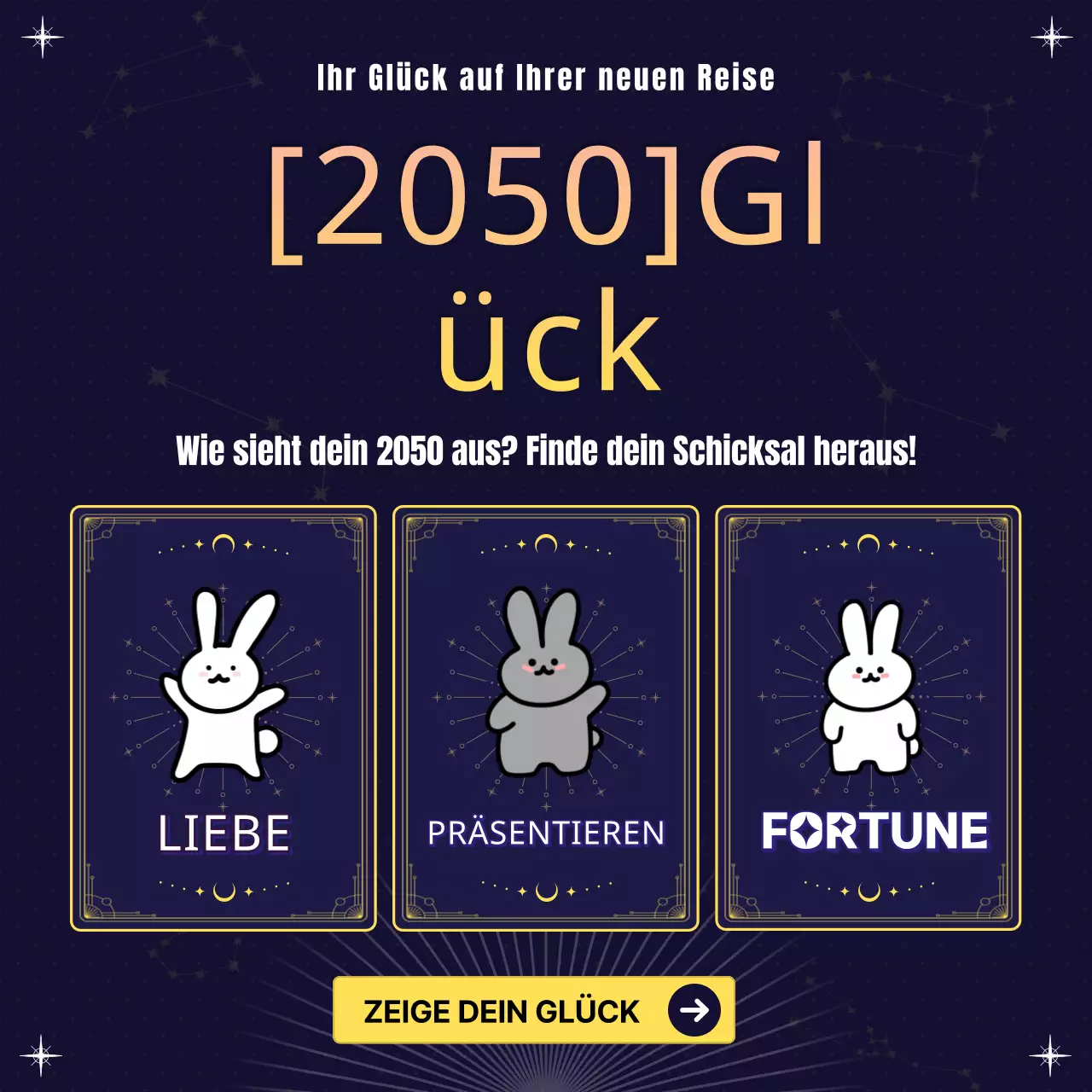 Neujahrshoroskop Instagram-Event in Marineblau und Gelb