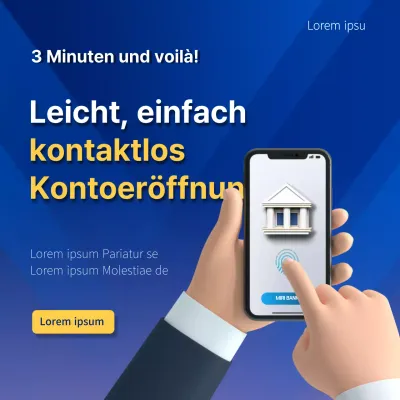 Blaue und gelbe kontaktlose Kontoeröffnung