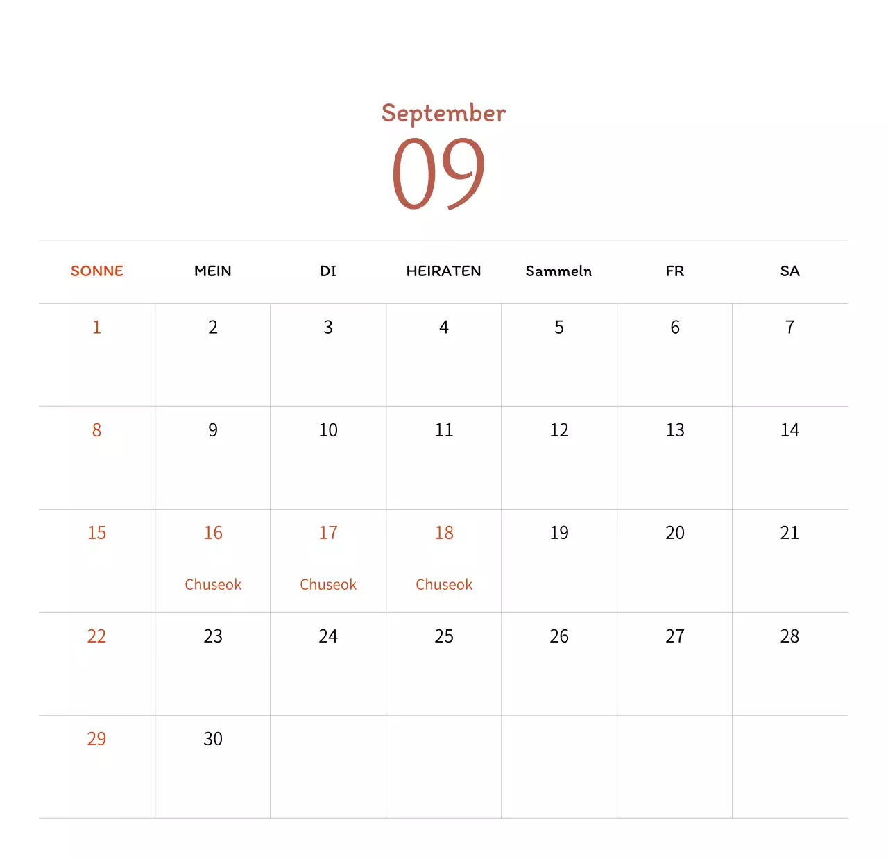 Stempelillustrationen mit einem warmen Konzept