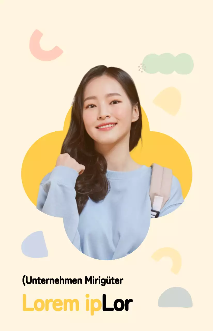 Nette geometrische Formen in gelb dekoratives Konzept Mitarbeiter Karte Profil