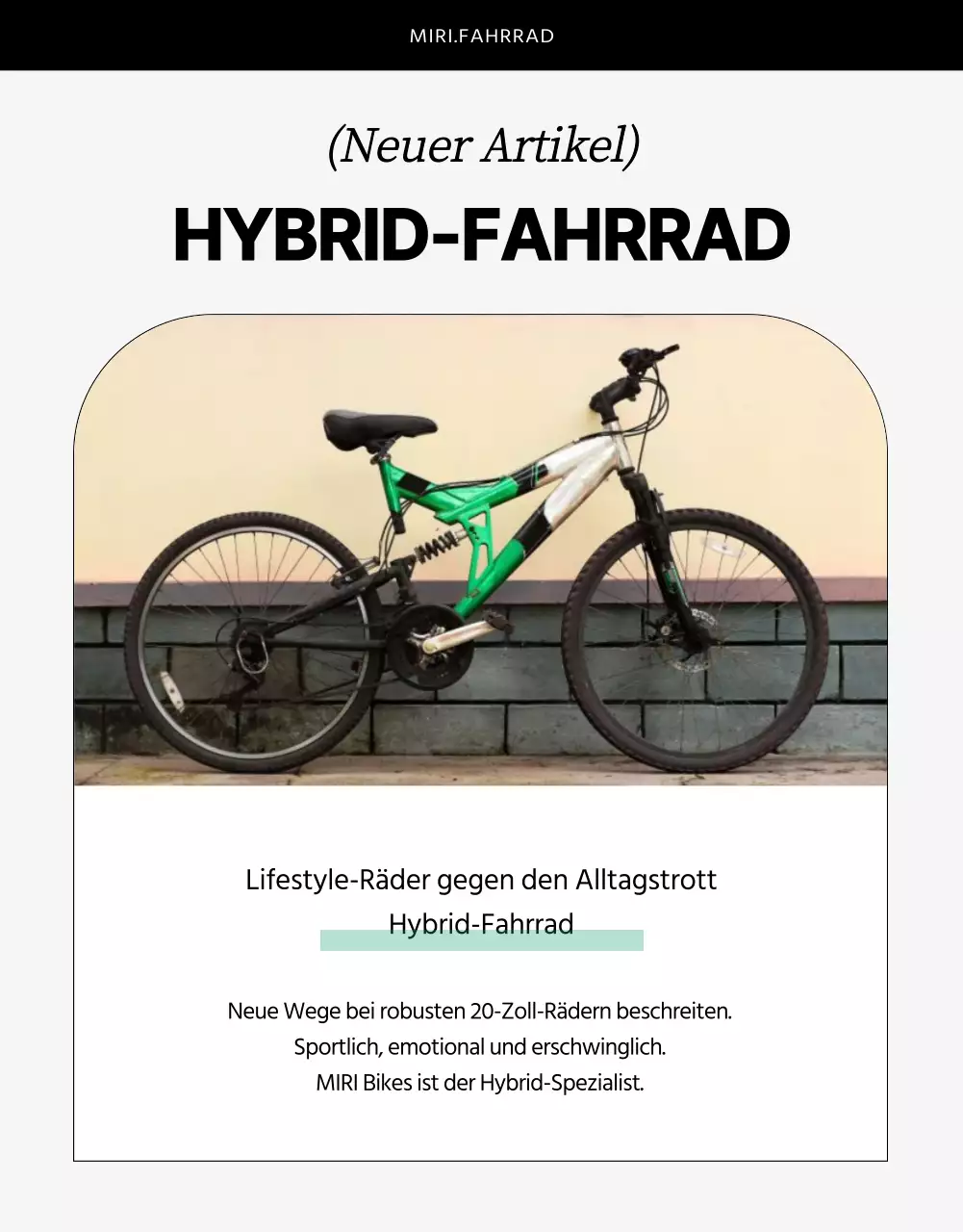 Fahrradveranstaltung mit grauem Hintergrund und klaren Linien