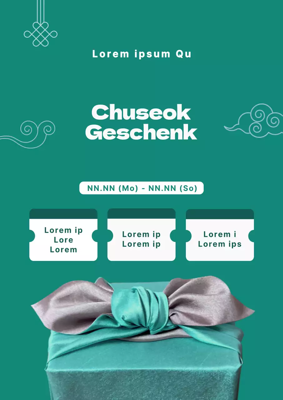 Werbeposter mit türkisfarbenem Hintergrund und in einem Textfeld aufgeführten Veranstaltungsdaten