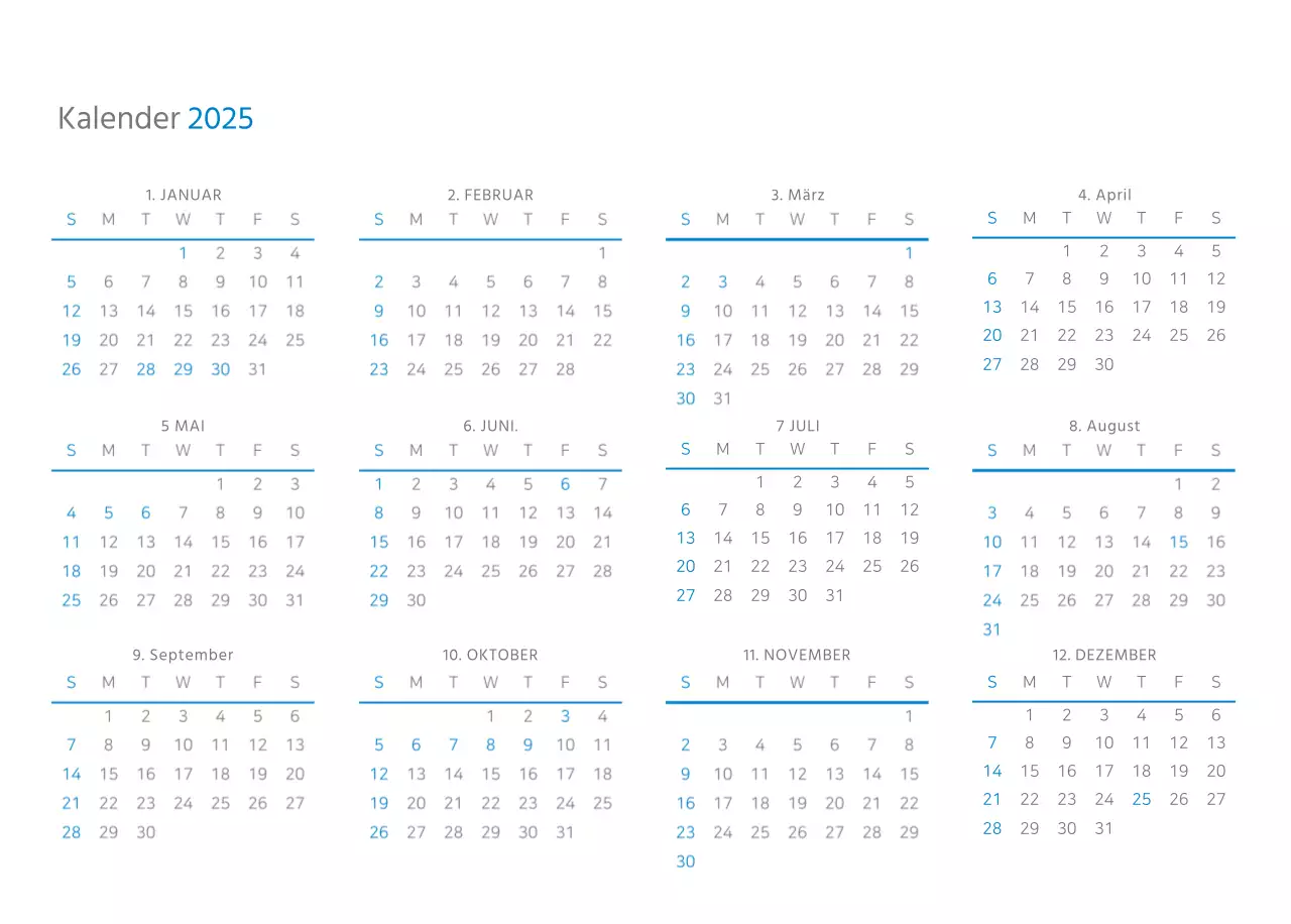 Weißer und einfacher Tischkalender für Unternehmen