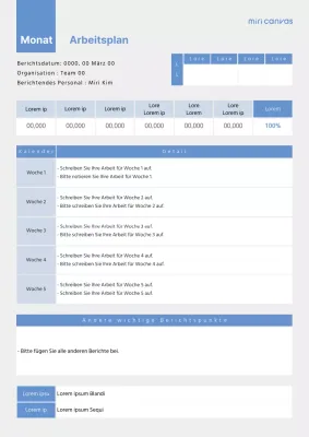 Einfache blaue und graue Geschäftsplanvorlage