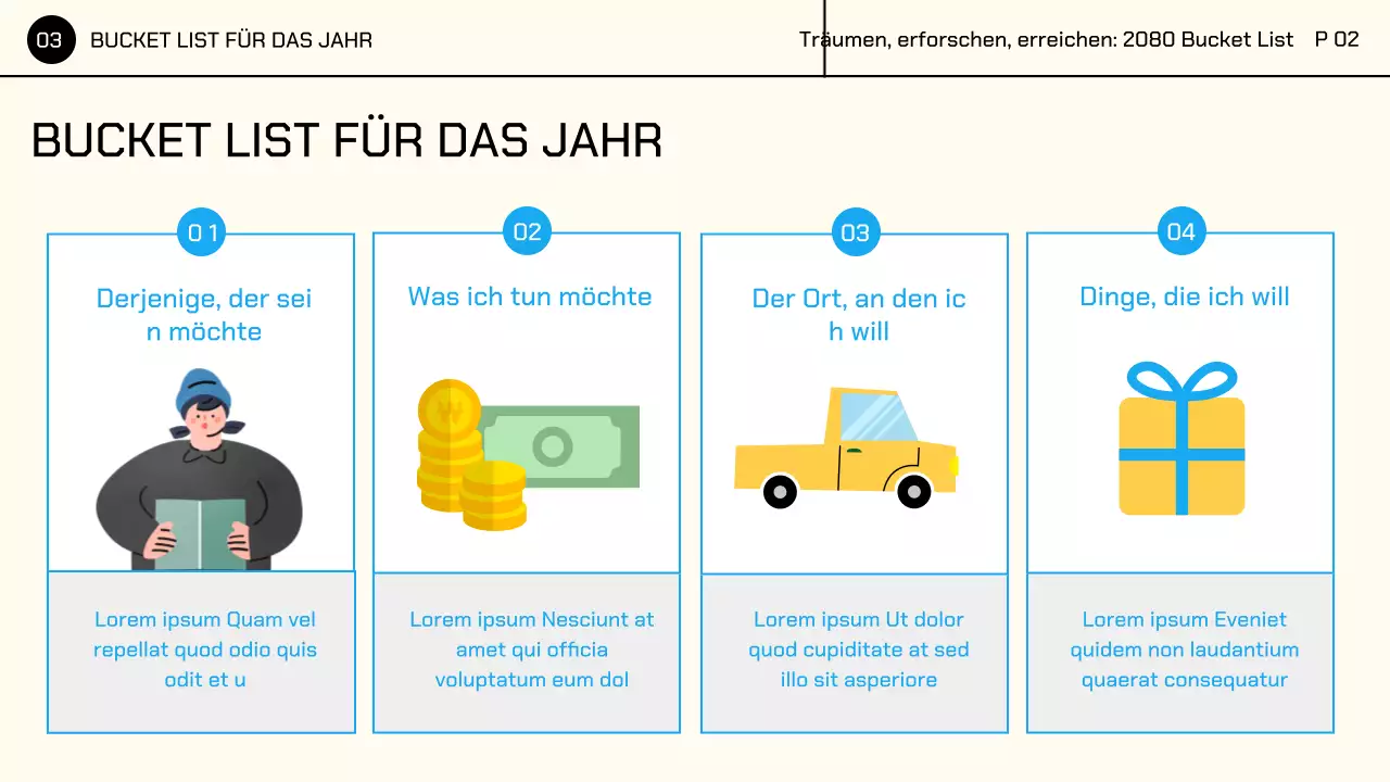 Gelb Buntes Niedliches Zeichen Illustrationen Bucket List