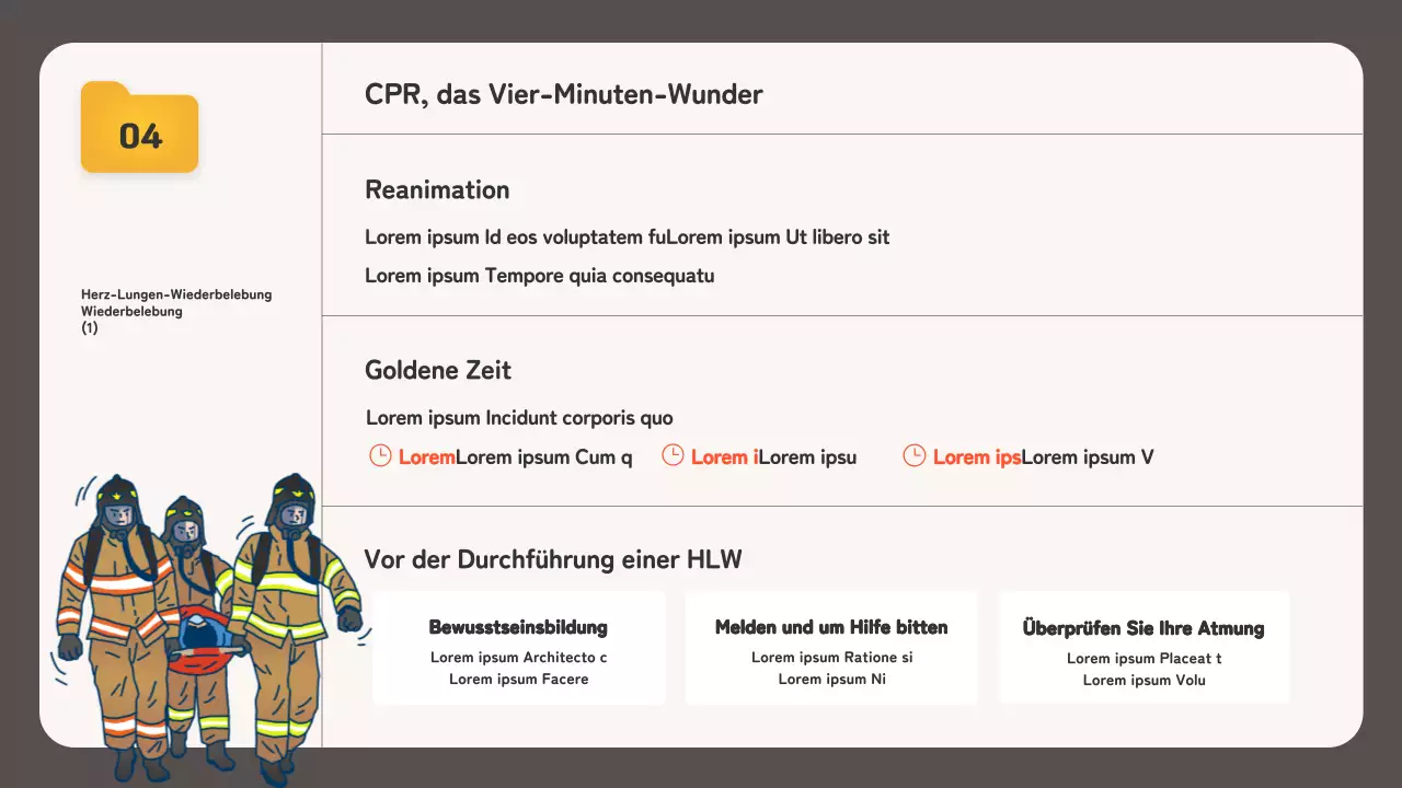 Brandschutztraining mit einem beigefarbenen Dateiexplorer-Konzept