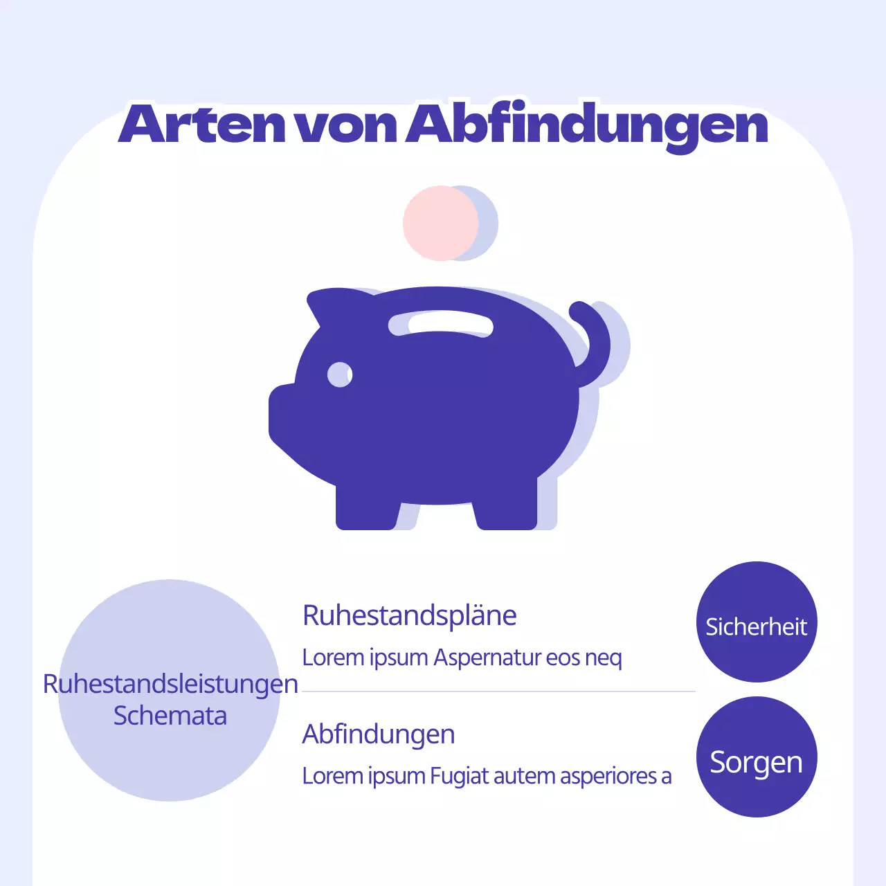 Blaue, minimalistische Informationen über die Altersvorsorge