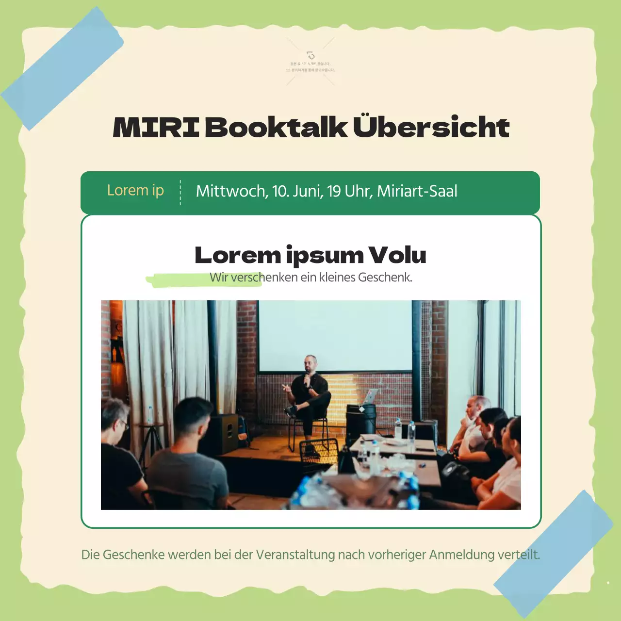 Buchgespräch anlässlich der Veröffentlichung eines beige-grün illustrierten Konzeptbuchs