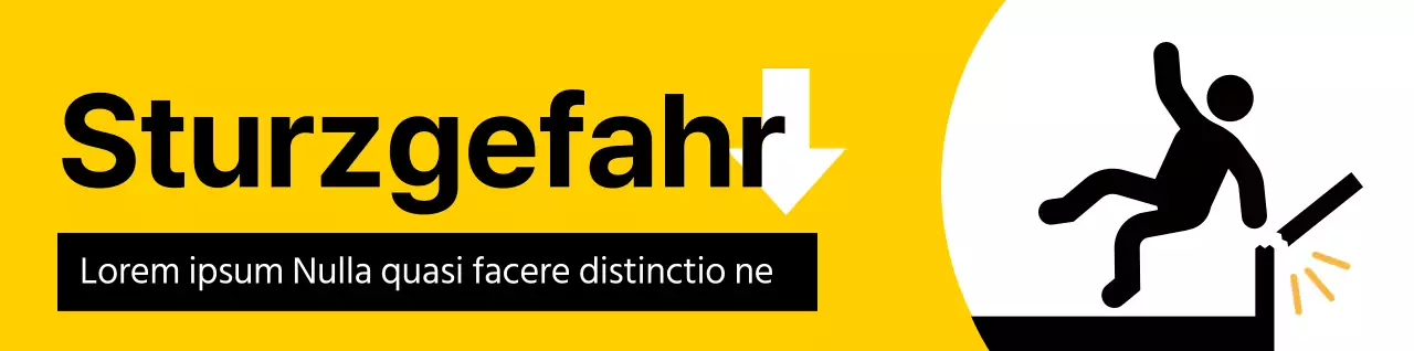 Eine auffällige Warnung mit einem rot-schwarzen menschlichen Piktogramm