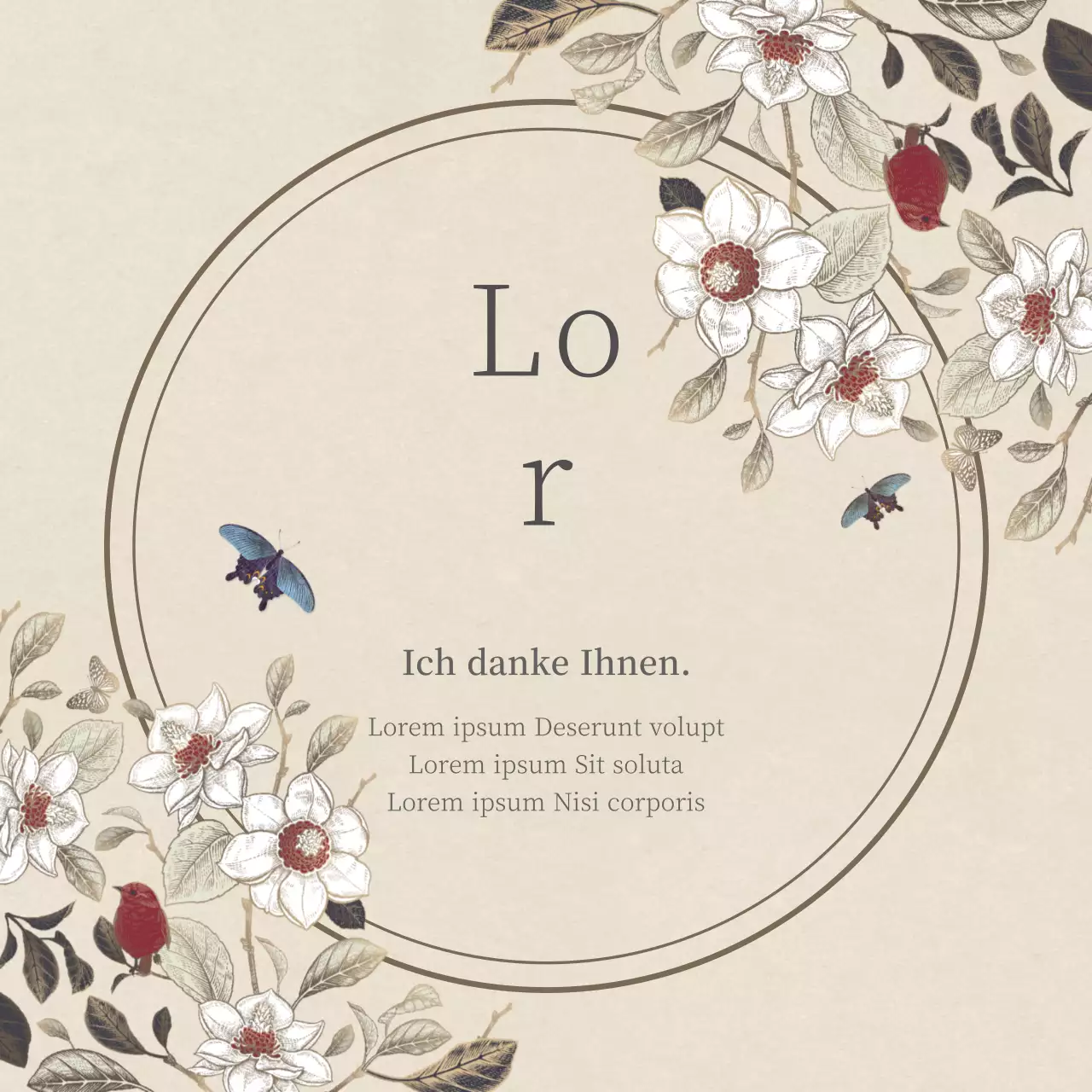 Ein einfacher Obon-Dankesgruß mit einem beigen, orientalisierten Konzept