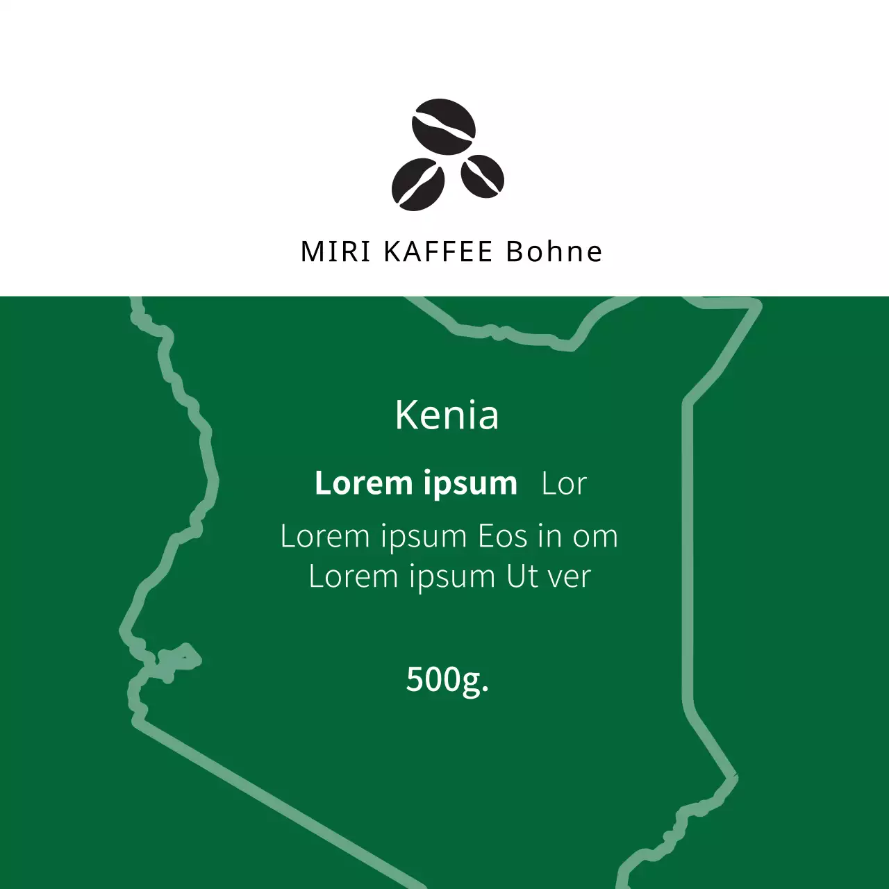 Grüne Illustration sauberen Kaffee Café Bohne Etikett