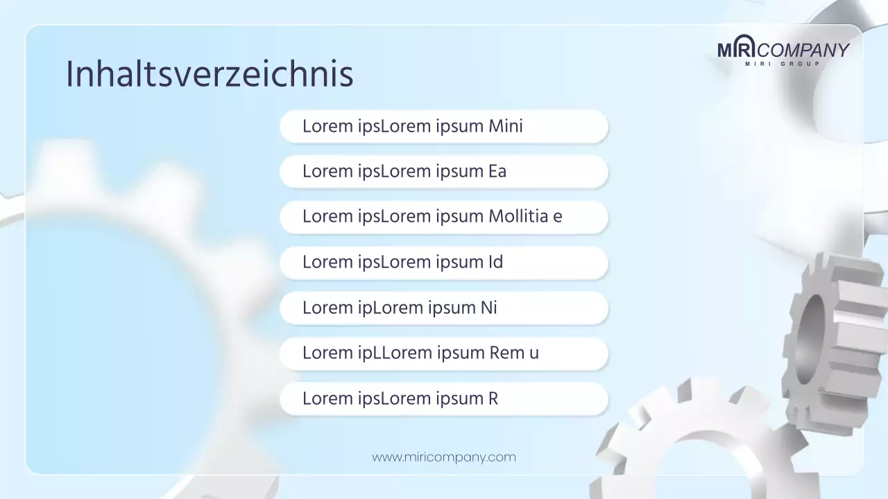 Geschäftsplan mit 3D-Zahnrädern in Blautönen