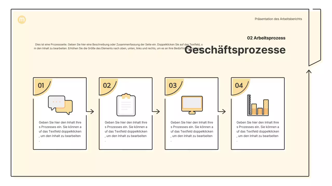 Punktformen mit Pfeilen in hellgelb Business-Präsentationsmappe