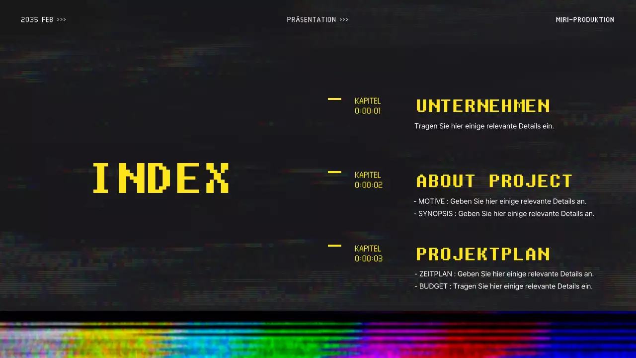 Videovorschlag für ein buntes Retro-Sendekonzept