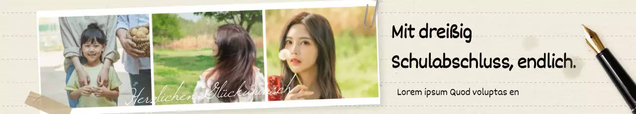 Feiern Sie Ihren Schulabschluss mit einem sentimentalen handgeschriebenen Konzept in einem dreifarbigen Rahmen