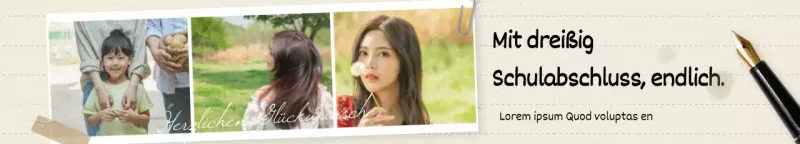 Feiern Sie Ihren Schulabschluss mit einem sentimentalen handgeschriebenen Konzept in einem dreifarbigen Rahmen