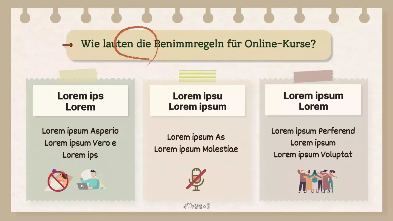 Online-Klassenzimmer-Etikette mit dem Konzept des gelben Zettels