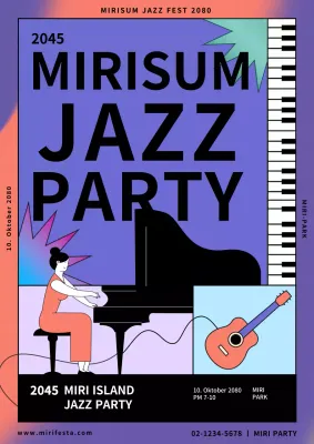 Lila Koralle Performance Kitschige Jazzmusik