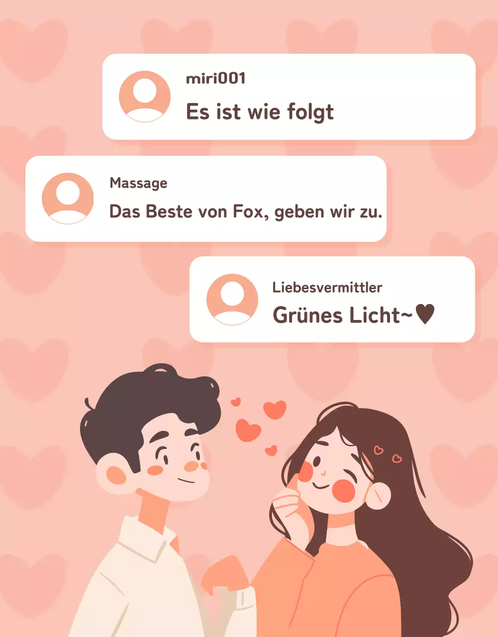 Ein einfacher Beitrag im Webcomic-Stil mit rosa Hintergrund