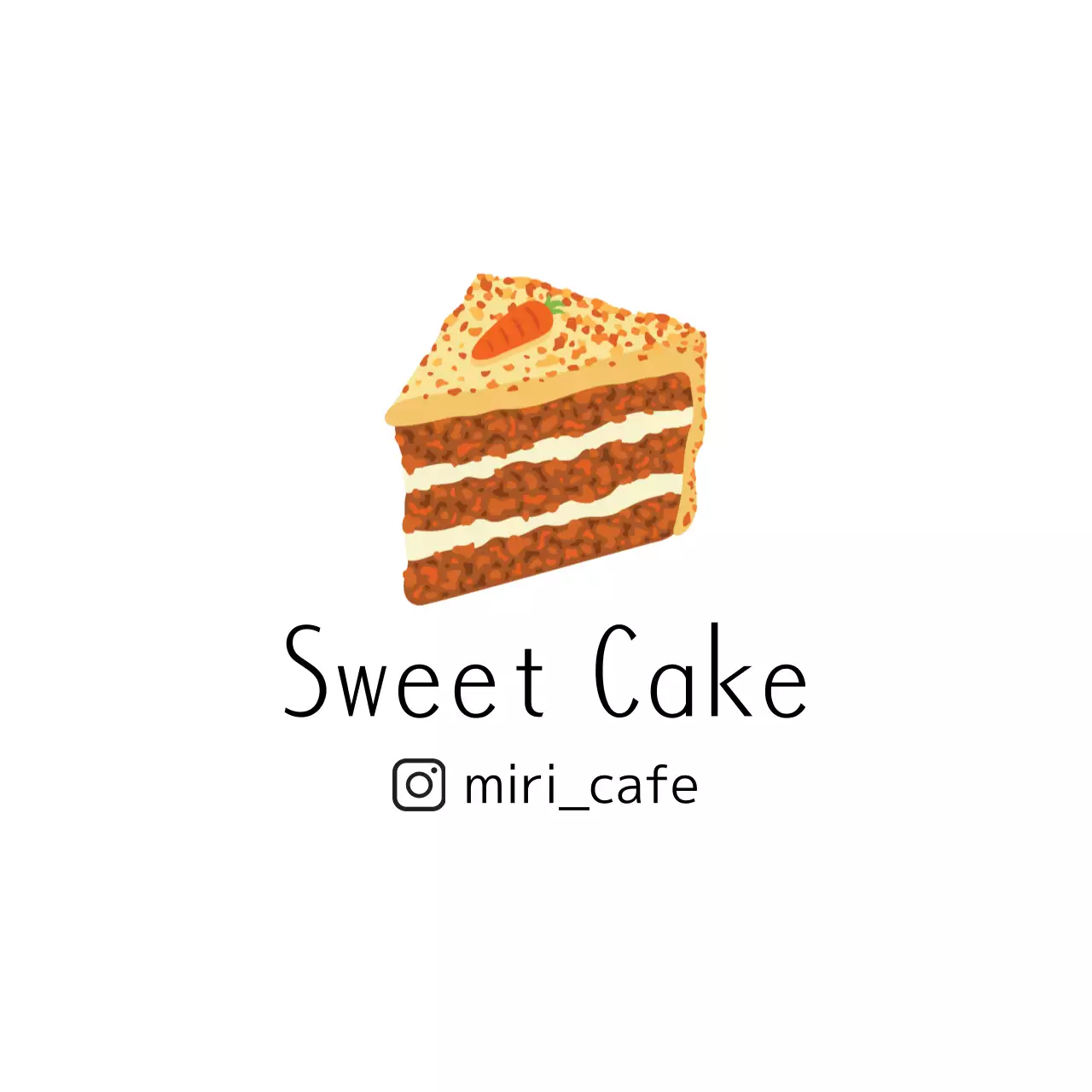 ホワイトカラーイラストのすっきりとしたカフェケーキのプロモーション