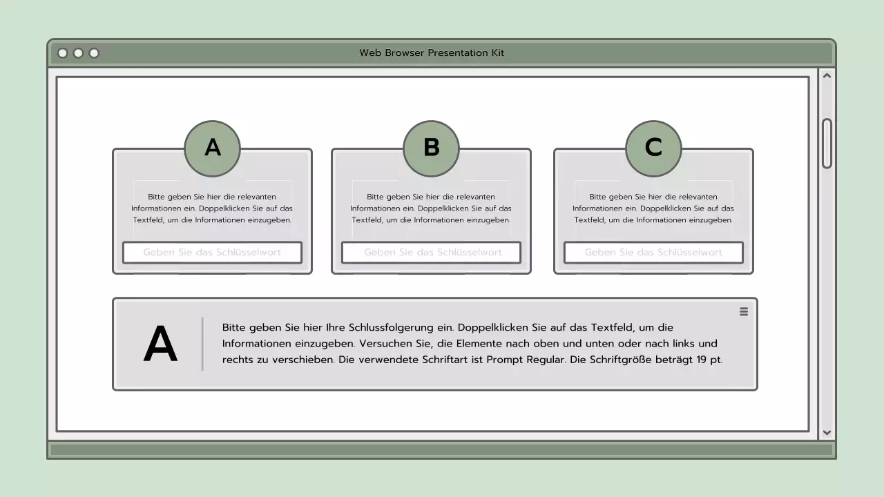 Präsentationsmappe mit einem hellblauen Browserkonzept